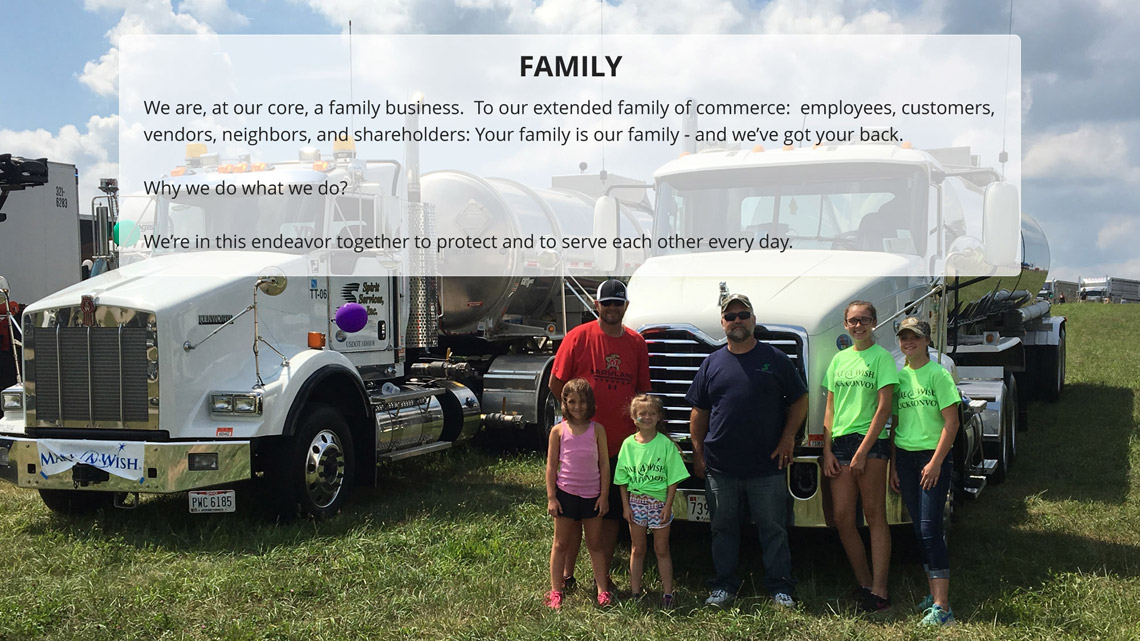 The family of Spirit employees is a tight knit group that honors the values of teamwork and loyalty.